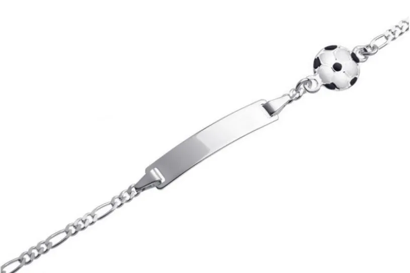 Kinder-Gravurarmband Fußball - 925 Silber