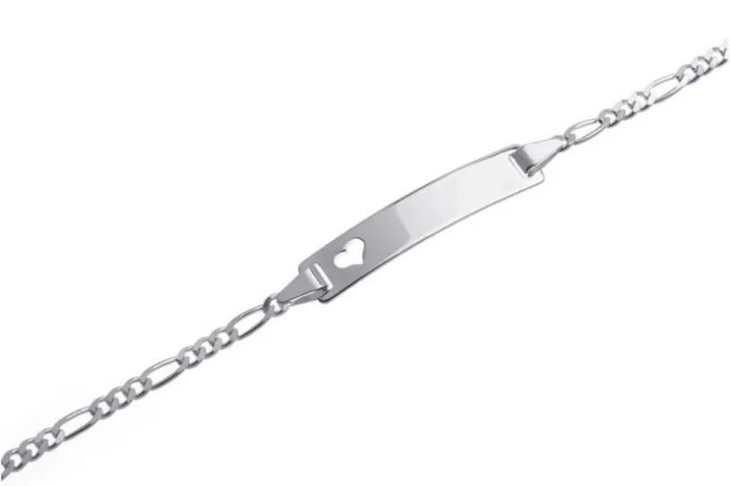 Kinder-Gravurarmband Herz - 925 Silber mit ausgestanztem Herz