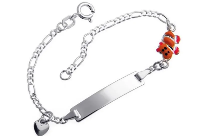 Kinder-Gravurarmband Hippo und Herz - 925 Silber