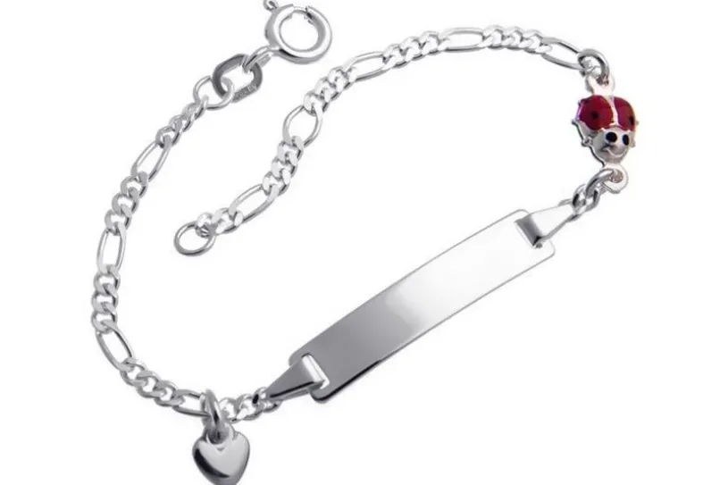 Kinder-Gravurarmband Käfer und Herz - 925 Silber