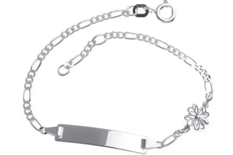 Kinder-Gravurarmband Kleeblatt - 925 Silber
