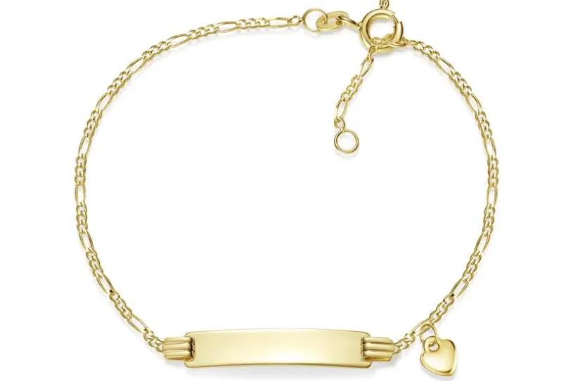 Kinder-Gravurarmband mit Herz - 333 Gold