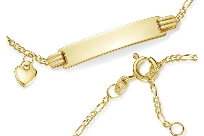 Kinder-Gravurarmband mit Herz - 585 Gold