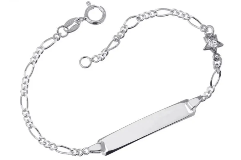 Kinder-Gravurarmband mit Zirkoniastern - 925 Silber