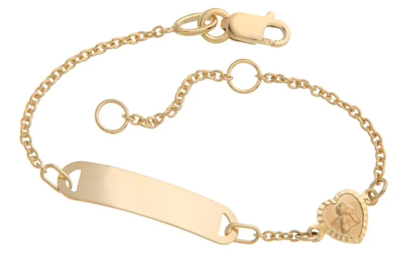 Kinder-Gravurarmband  Mod. IDBo-3 - 375 Gold