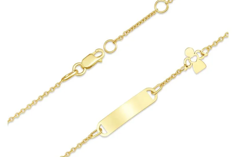 Kinder-Gravurarmband  Mod. IDBo-7 - 375 Gold