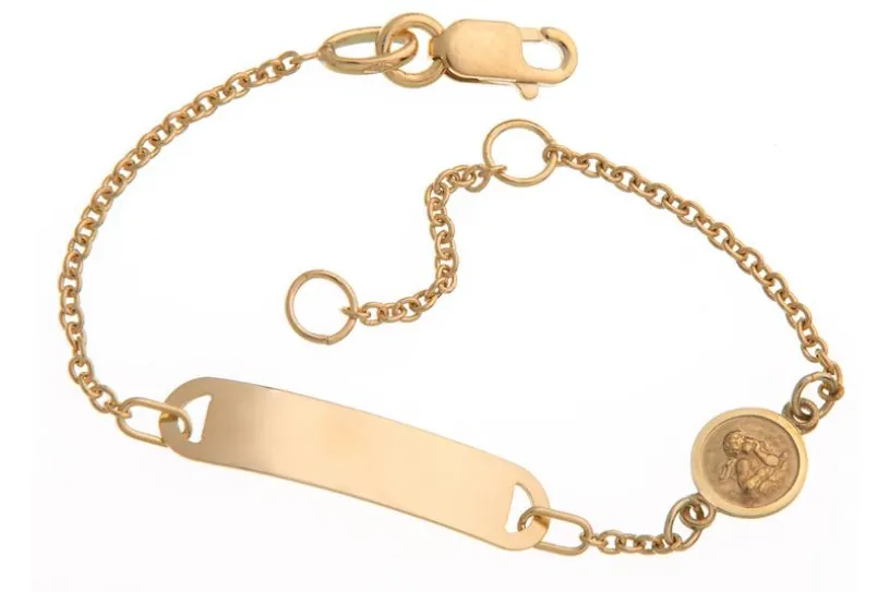 Kinder-Gravurarmband  Mod. IDBo-2 - 375 Gold