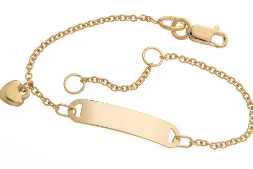 Kinder-Gravurarmband  Mod. IDBo-4 - 375 Gold