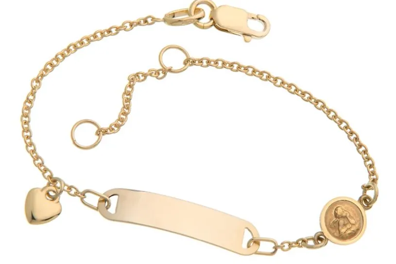 Kinder-Gravurarmband  Mod. IDBo-5 - 375 Gold