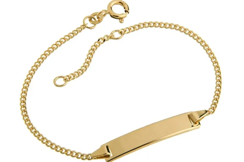 Kinder-Gravurarmband Panzer 1,8mm - 333 Gold