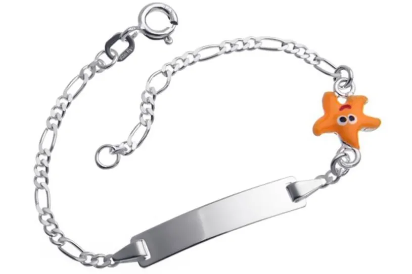 Kinder-Gravurarmband Seestern - 925 Silber