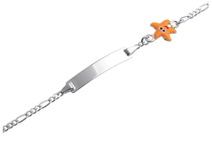 Kinder-Gravurarmband Seestern - 925 Silber