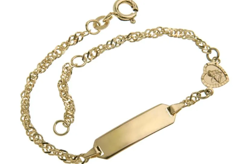 Kinder-Gravurarmband Singapur mit Engel II - 333 Gold