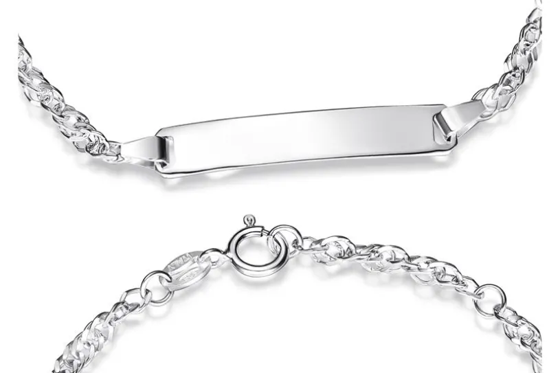 Kinder-Gravurarmband Singapur - 925 Silber