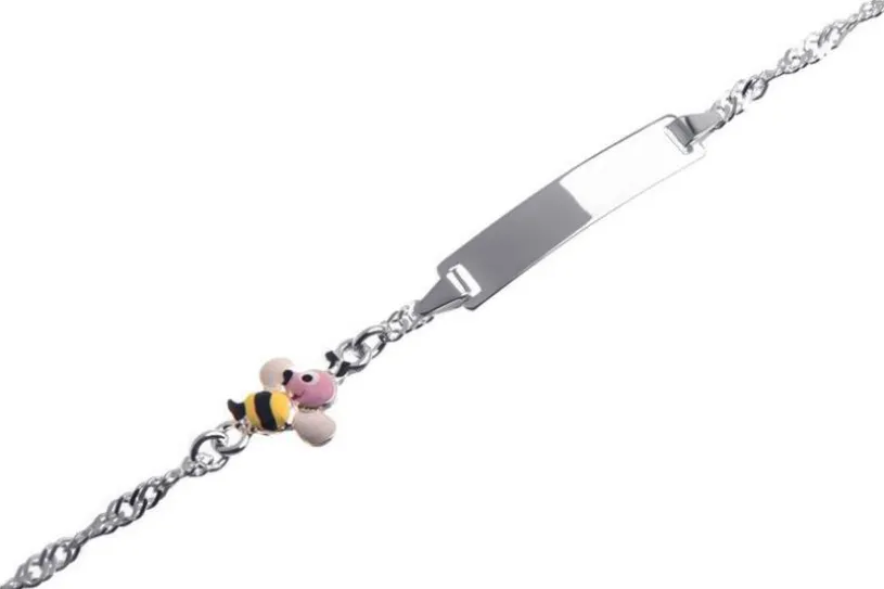 Kinder-Gravurarmband Singapur Biene - 925 Silber