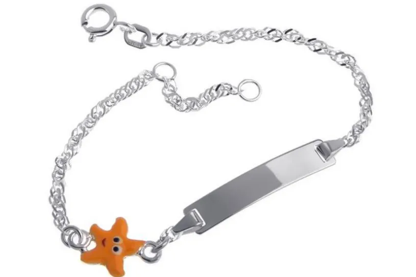 Kinder-Gravurarmband Singapur Seestern - 925 Silber