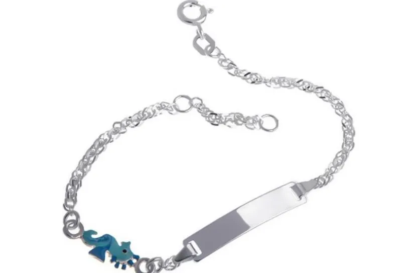 Kinder-Gravurarmband Singapur Seepferd - 925 Silber