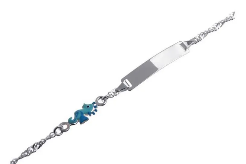 Kinder-Gravurarmband Singapur Seepferd - 925 Silber