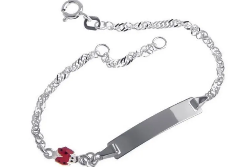 Kinder-Gravurarmband Singapur Käfer - 925 Silber
