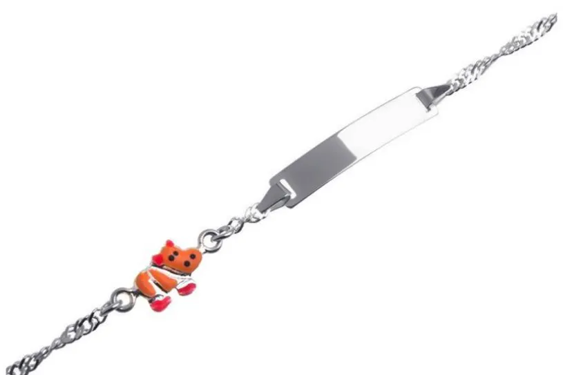 Kinder-Gravurarmband Singapur Hippo - 925 Silber