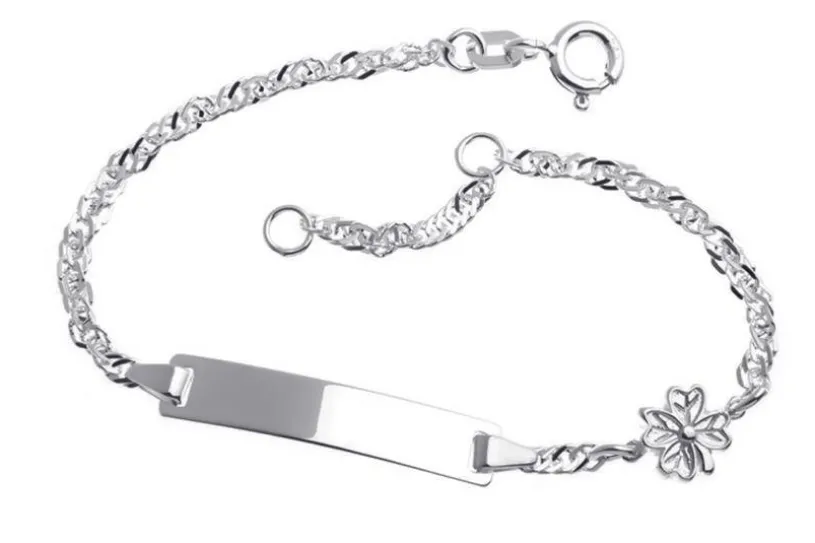 Kinder-Gravurarmband Singapur Klee - 925 Silber