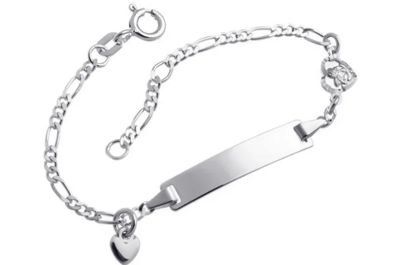 Kinder-ID-Armband Engel II mit Herz - 925 Silber