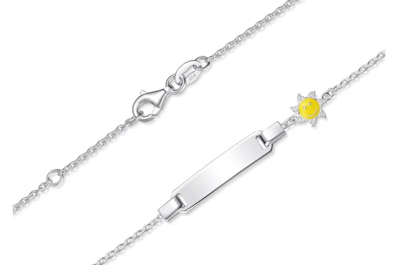 Kinder-ID-Armband Erbse1,5mm Sonne - 925 Silber
