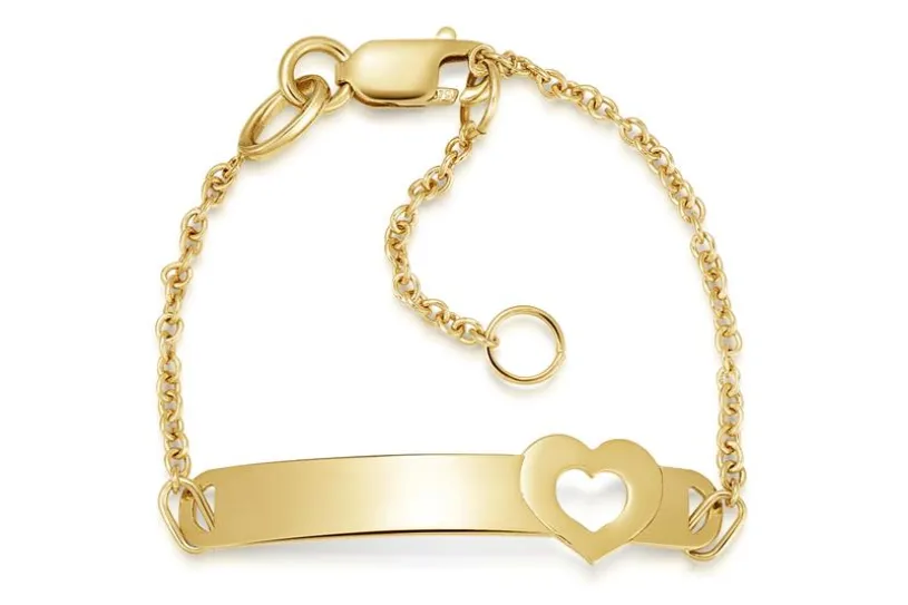 Kinder-ID-Armband Heart - 375 Gelbgold