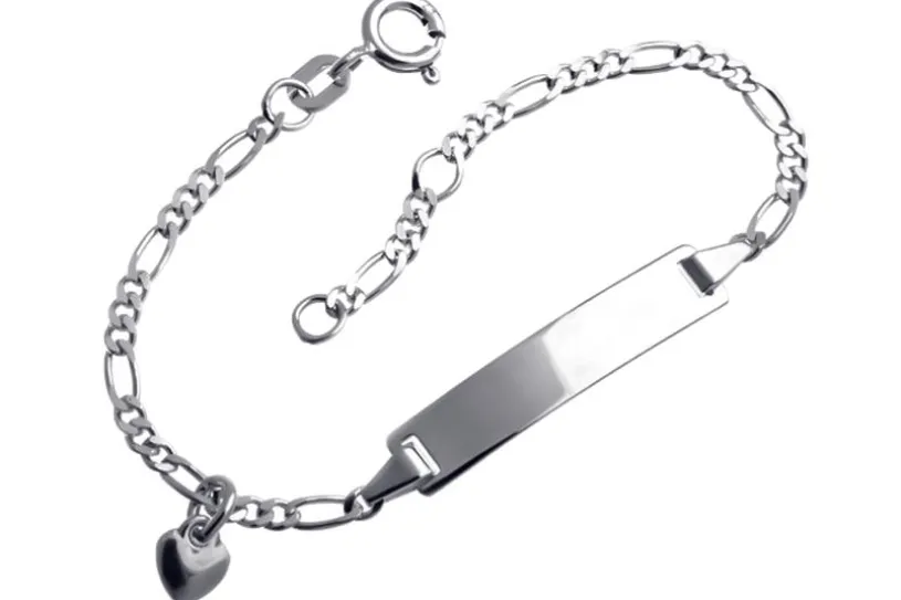 Kinder-ID-Armband mit Herz - 925 Silber
