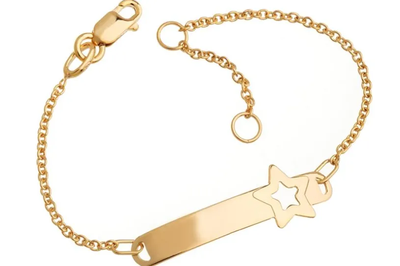 Kinder-ID-Armband Star - 375 Gelbgold