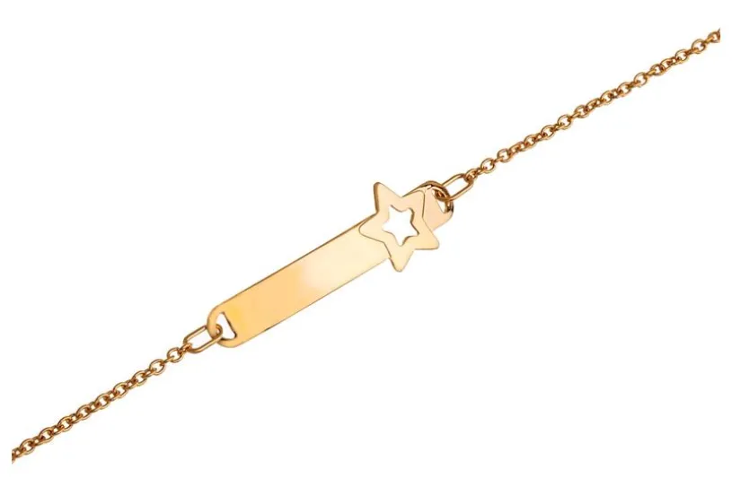 Kinder-ID-Armband Star - 375 Gelbgold