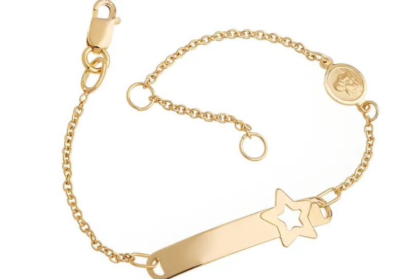 Kinder-ID-Armband Star Engel I - 375 Gelbgold