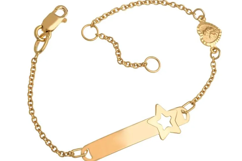 Kinder-ID-Armband Star Engel II - 375 Gelbgold