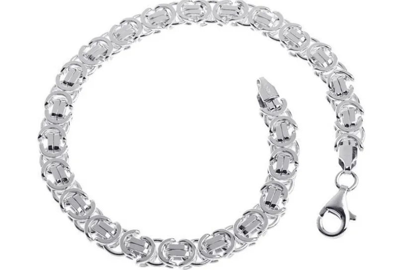 Königskette Armband, flach 6mm - 925 Silber