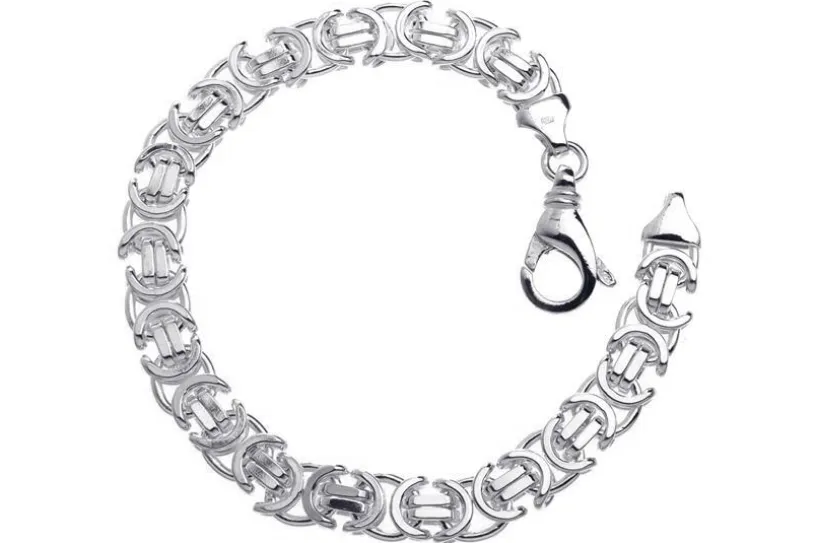 Königskette Armband, flach 9mm - 925 Silber