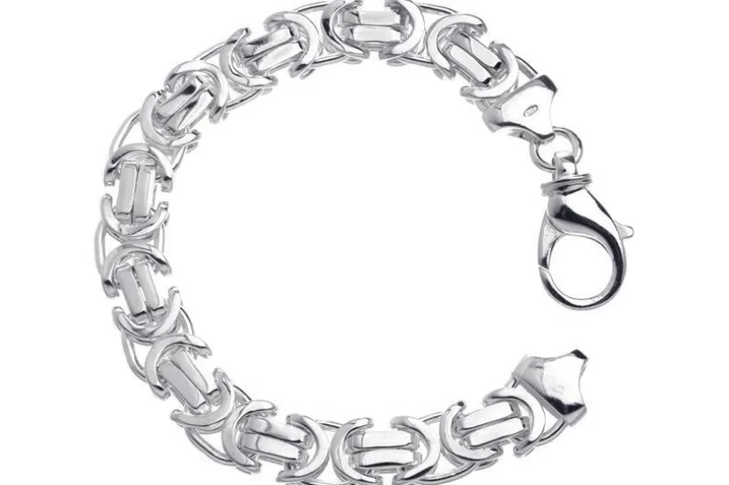 Königskette Armband, flach 11mm - 925 Silber