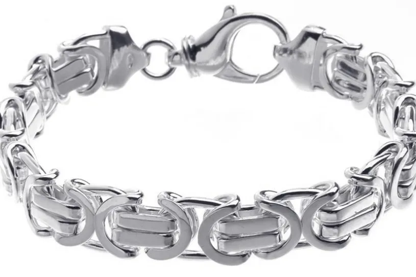 Königskette Armband, flach 11mm - 925 Silber