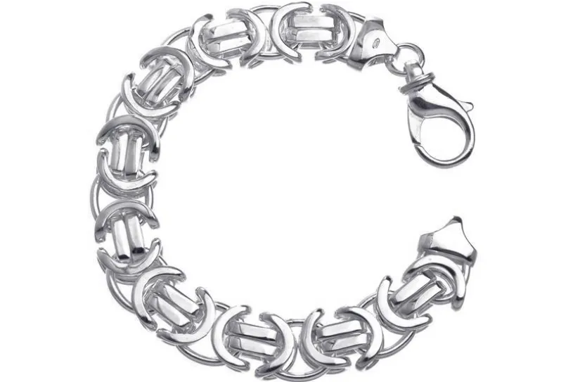 Königskette Armband, flach 14mm - 925 Silber