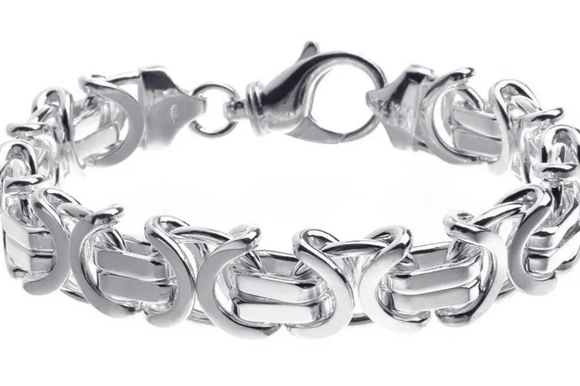 Königskette Armband, flach 14mm - 925 Silber