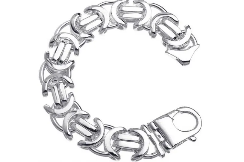 Königskette Armband, flach 17mm - 925 Silber