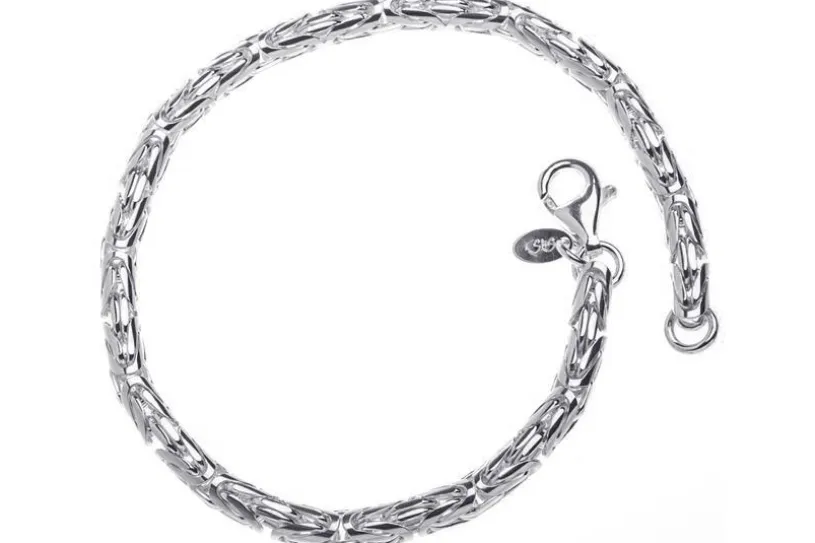 Königskette Armband, rund 4mm - 925 Silber