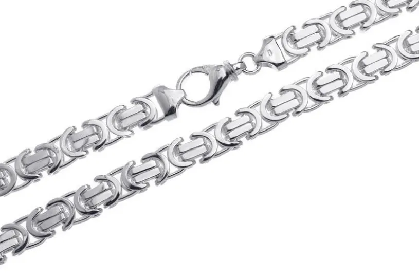 Königskette, flach 11mm - 925 Silber