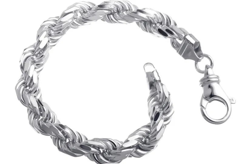 Kordelkette Armband 9,5mm - 925 Silber