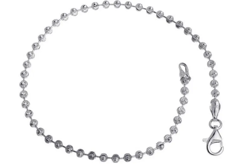 Kugelkette Armband, geschliffen 2,5mm - 925 Silber