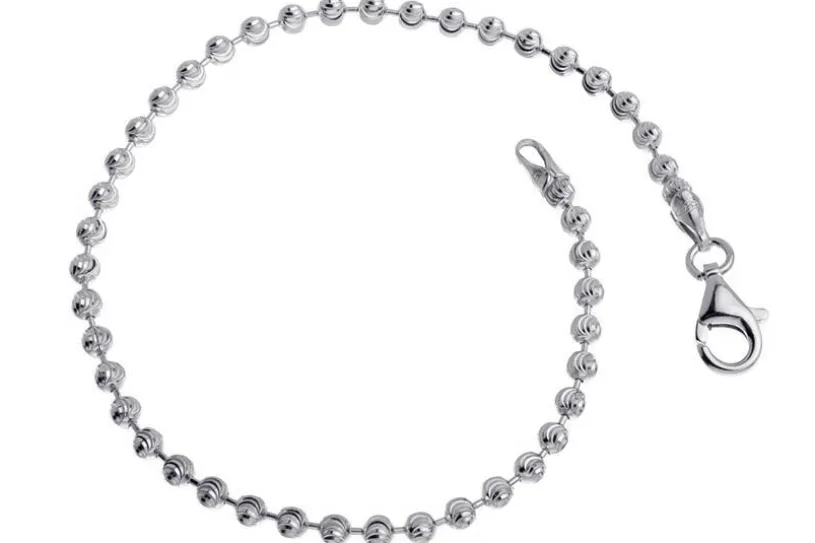 Kugelkette Armband, geschliffen 3mm - 925 Silber