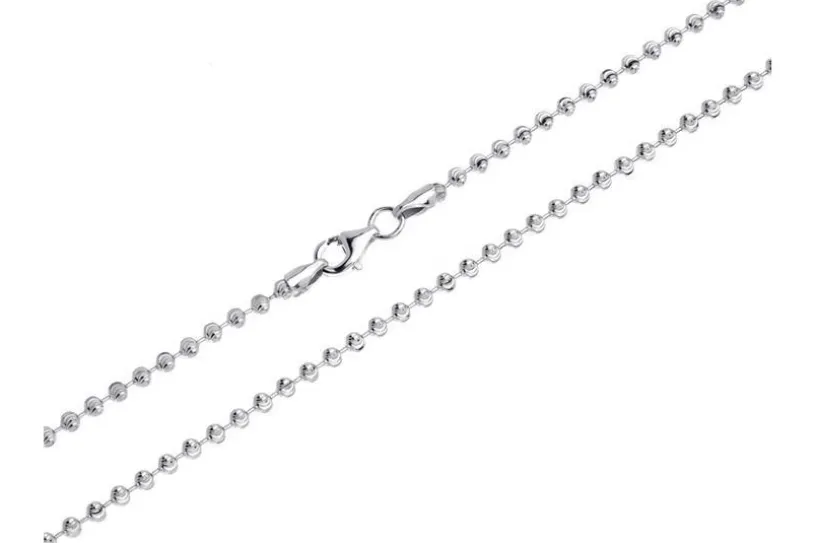 Kugelkette, geschliffen 2,5mm - 925 Silber