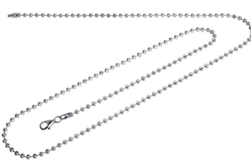 Kugelkette, geschliffen 2,5mm - 925 Silber