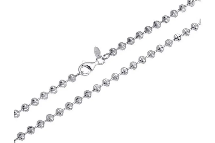 Kugelkette, geschliffen 4mm - 925 Silber