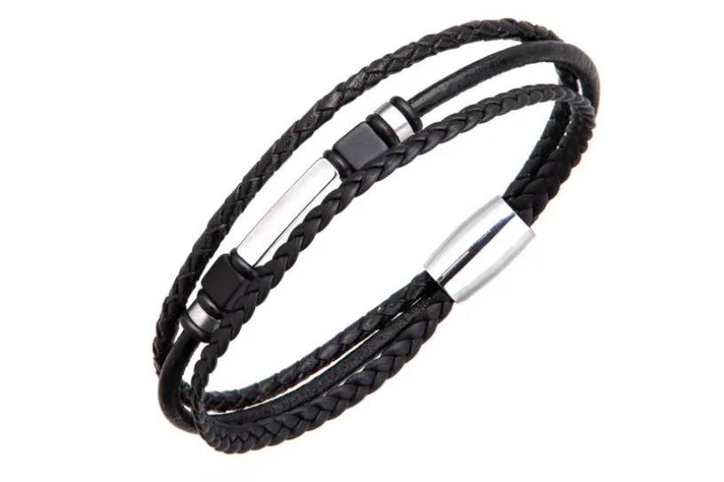 Lederarmband 0620_1 - 3reihig, schwarz