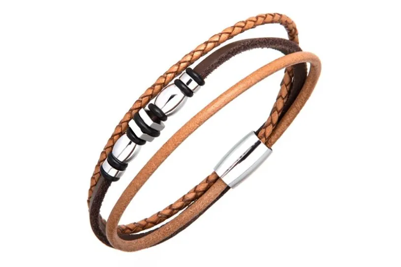 Lederarmband 0670_1 - 3reihig,braun